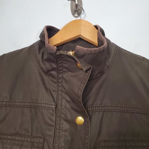 J. Crew Downtown Field Jacket Chore Coat Cotton Waxed Mossy Brown 19034 Small - Picture 6 of 12